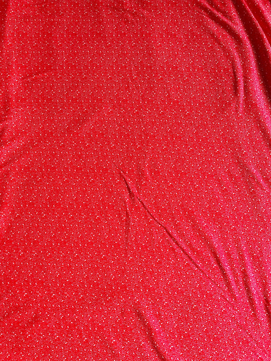 printed red viscose fabric[ 1 M one sale/ 58inch/ 40 length/ 150cm]