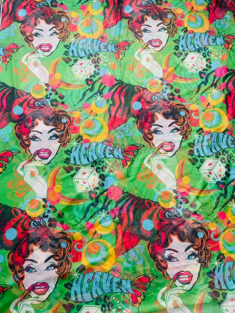 printed mesh Green fashion [1 M one sale/ 55 inch/ 40 length/ 150cm]