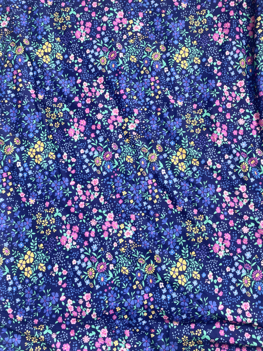 printed dark blue viscose (58 inches width) 1 meter 1 sale