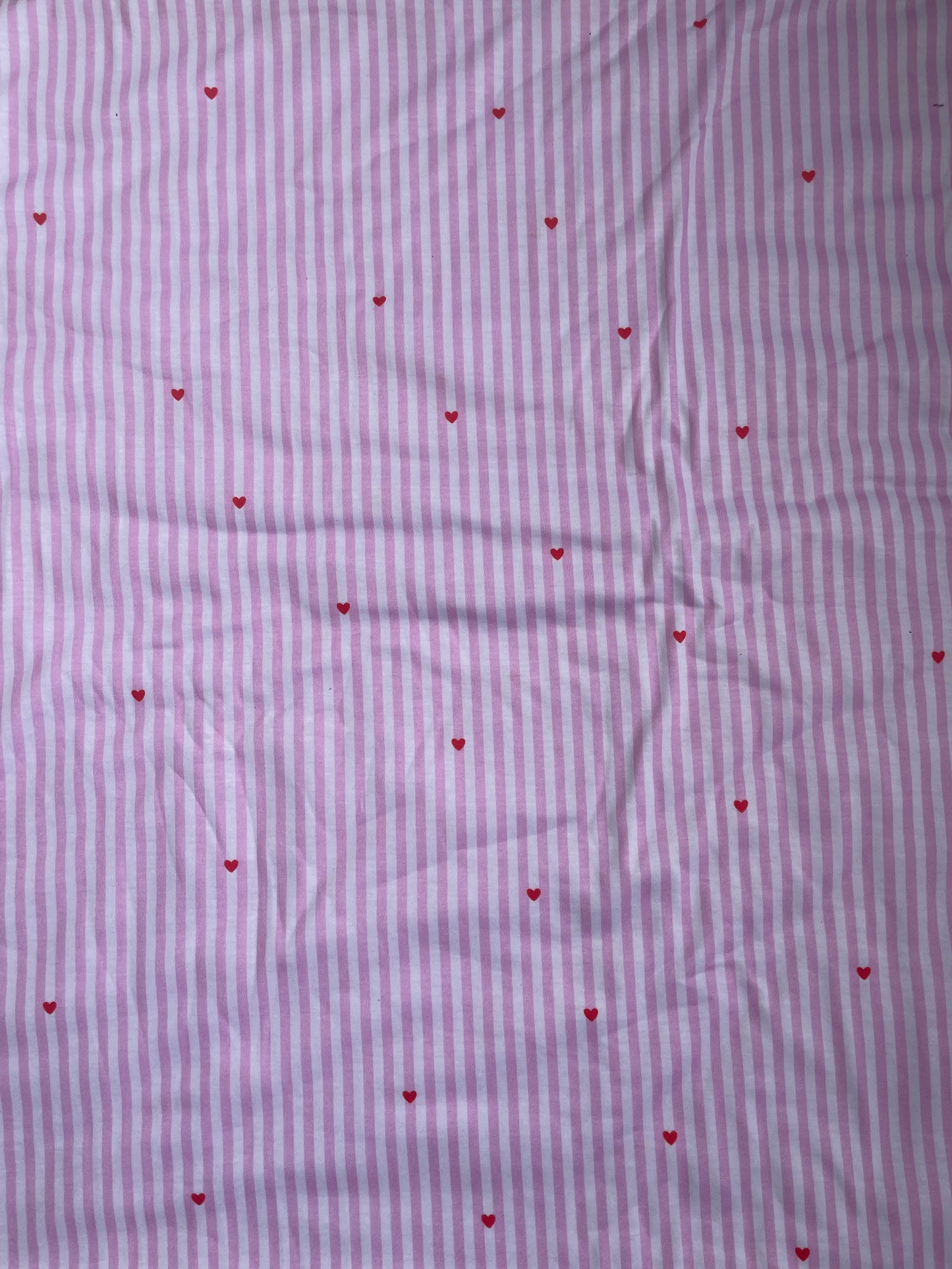 loose pink fabric with red hearts (58 inches width) 1meter 1 sal.e