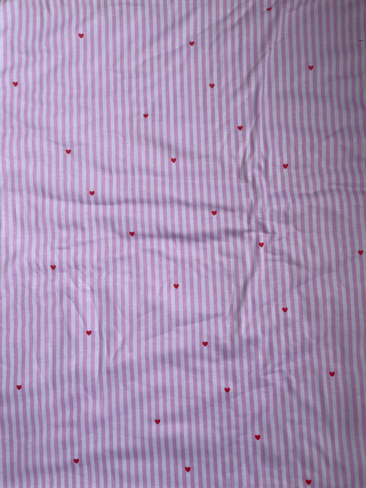 loose pink fabric with red hearts (58 inches width) 1meter 1 sal.e
